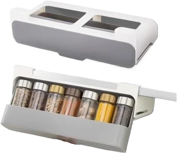 رف التوابل، منظم المطبخ، رف التوابل البلاستيكي، حامل التوابل