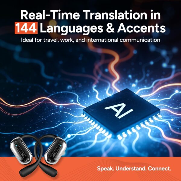 سماعات الأذن لترجمة اللغة مع إلغاء الضوضاء