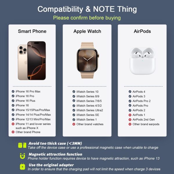 شاحن لاسلكي 3 في 1