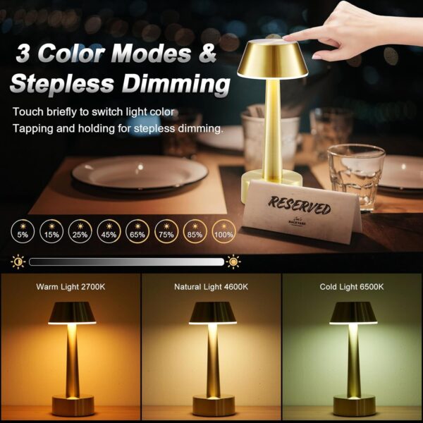 مصباح طاولة صغير لاسلكي من عبوتين